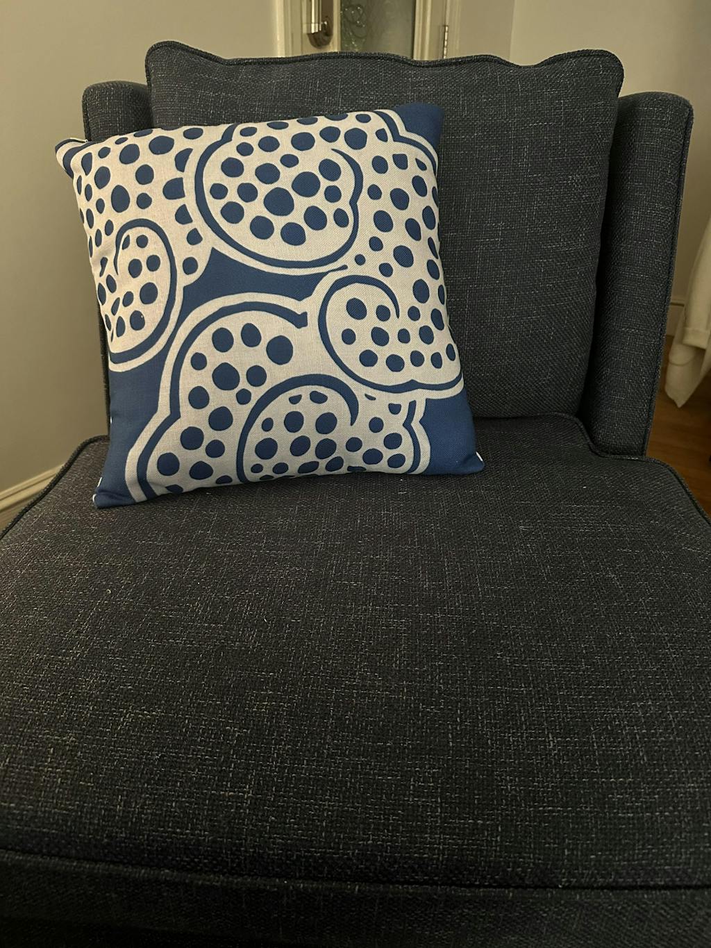 Wish Pillow (White on blue)
