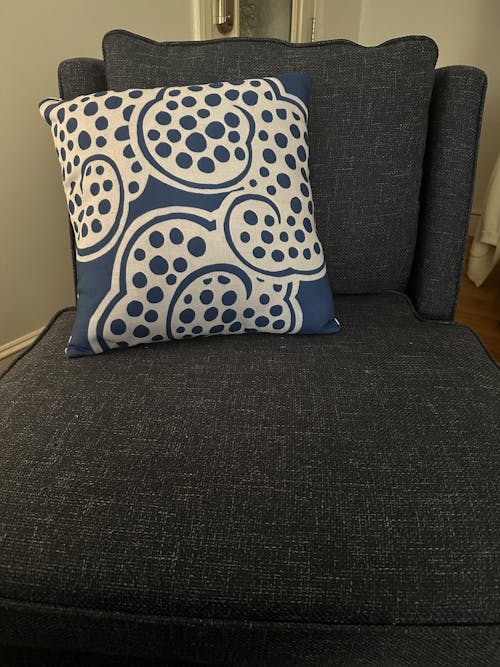 Wish Pillow (White on blue)