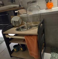 Montessori Wooden Washbasin – Kids Sink with Storage Shelves