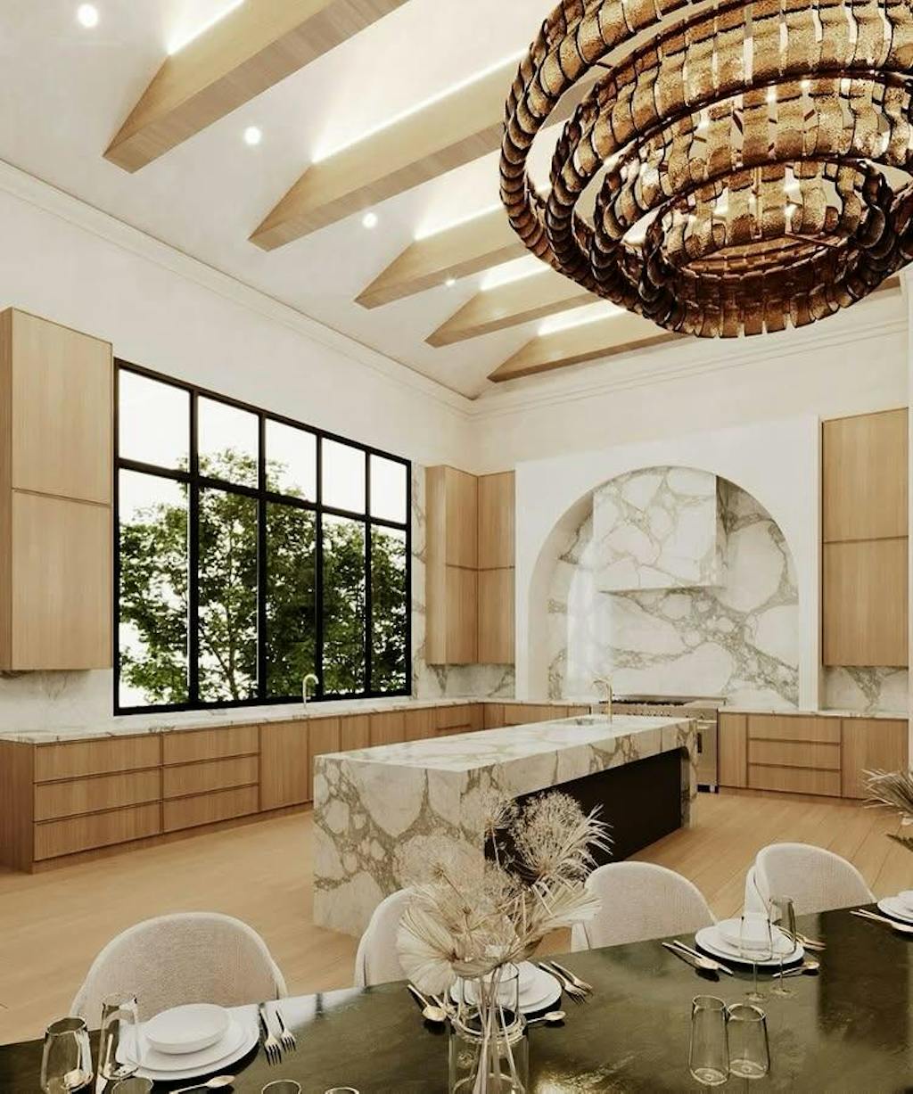 Amor Glass Round Chandelier 36" 48"