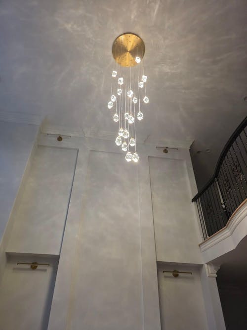 Irene Faceted Crystal Prisms Chandeliers For Staircase
