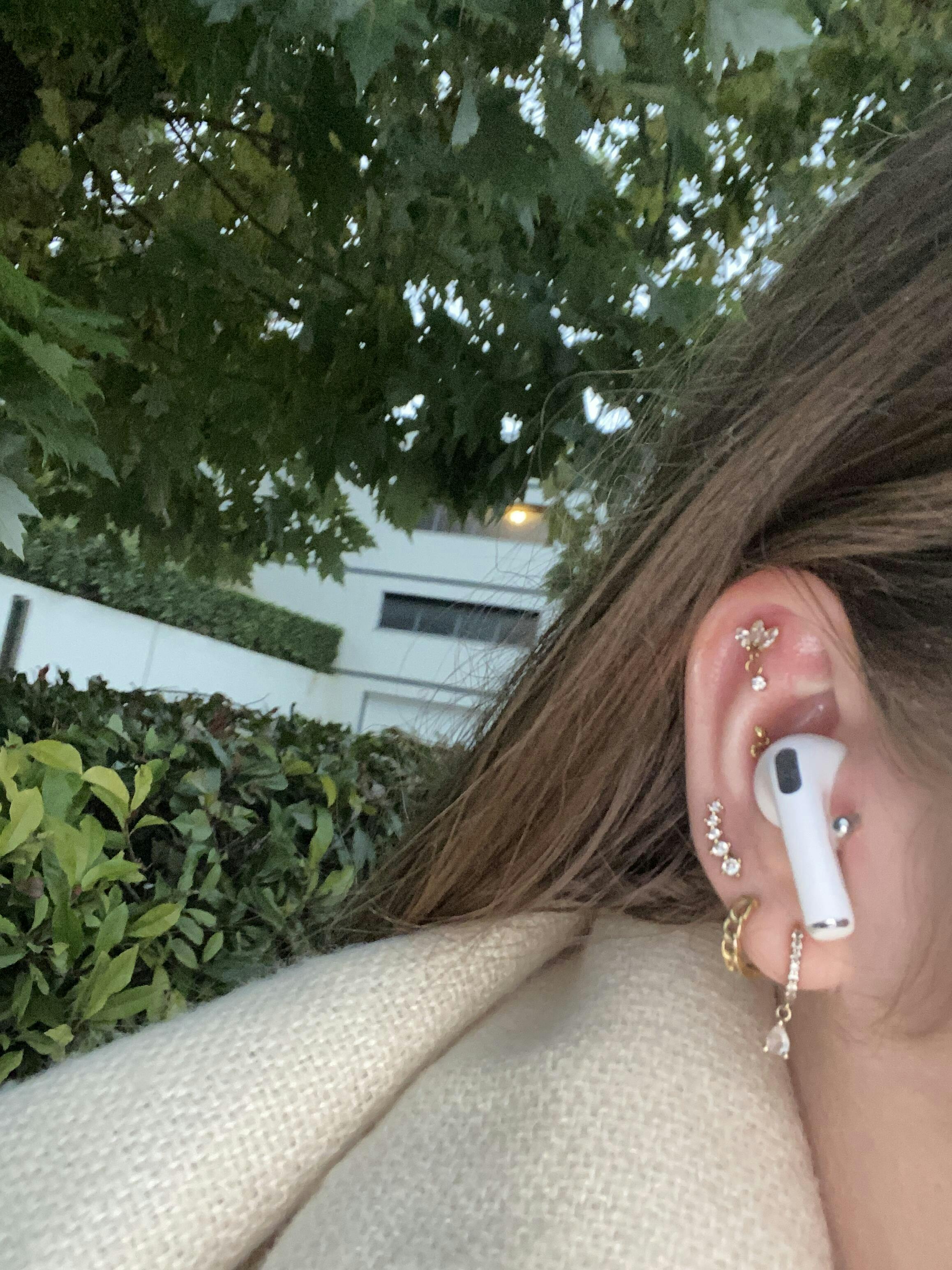 ISIDA Bijou de Piercing Titane Helix, lobe Obsidian Piercing