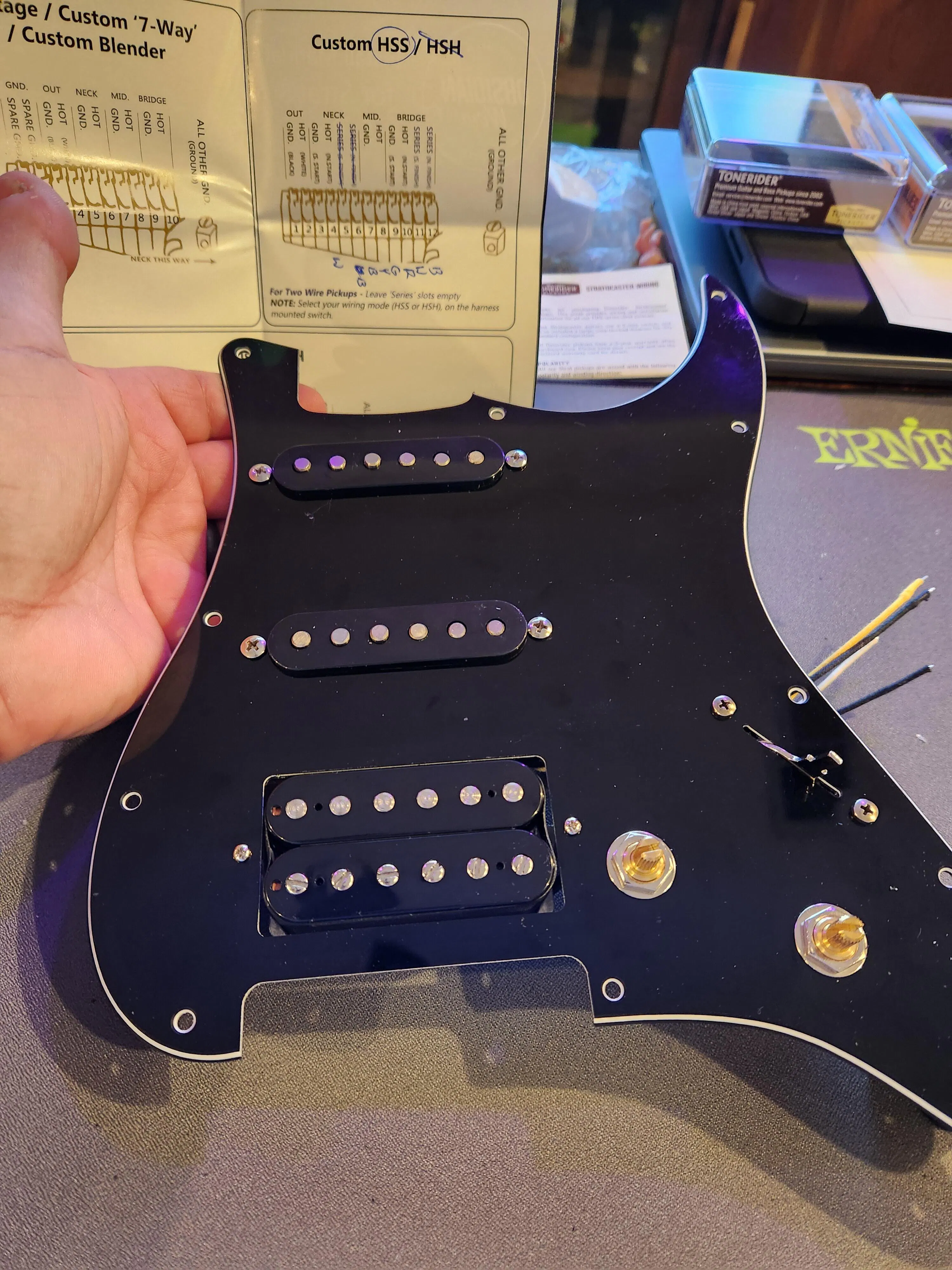 Custom HSS / HSH Wiring Harness for Strat ObsidianWire