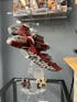Display stand 3D-ENGV angled for Lego 75362 Ahsoka Tano's T-6 Jedi Shuttle + minifigures slots (A1102)