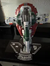 Display stand angled for Lego 75312 Boba Fett's Starship + Minifigures plate (A1066)