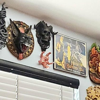 Hell Demon Horned Skull Hanging Door Knocker Heavy Duty Gothic Home  Decorati~YN