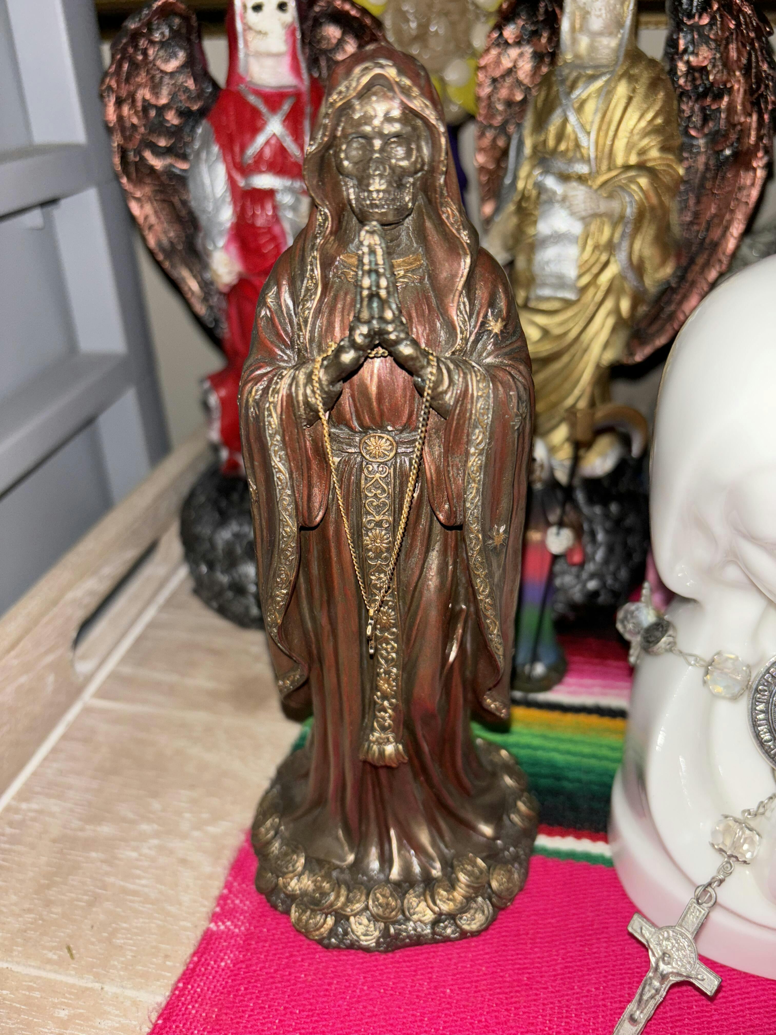 Santa Muerte Rosario Prayer Altar Statue orders Gift-zpamnv