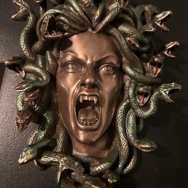 Medusa Wall Statue, Mythological Monster, 7 Inch Bronze Plaque ...