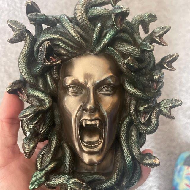 Medusa Wall Statue, Mythological Monster, 7 Inch Bronze Plaque ...