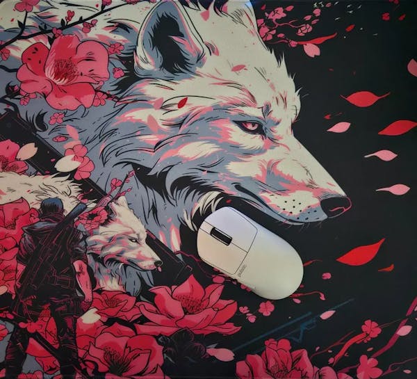 AzpectCustomz Sakura Wolf Infinity v2 XL Hybrid Mousepad - 19"x16.5"