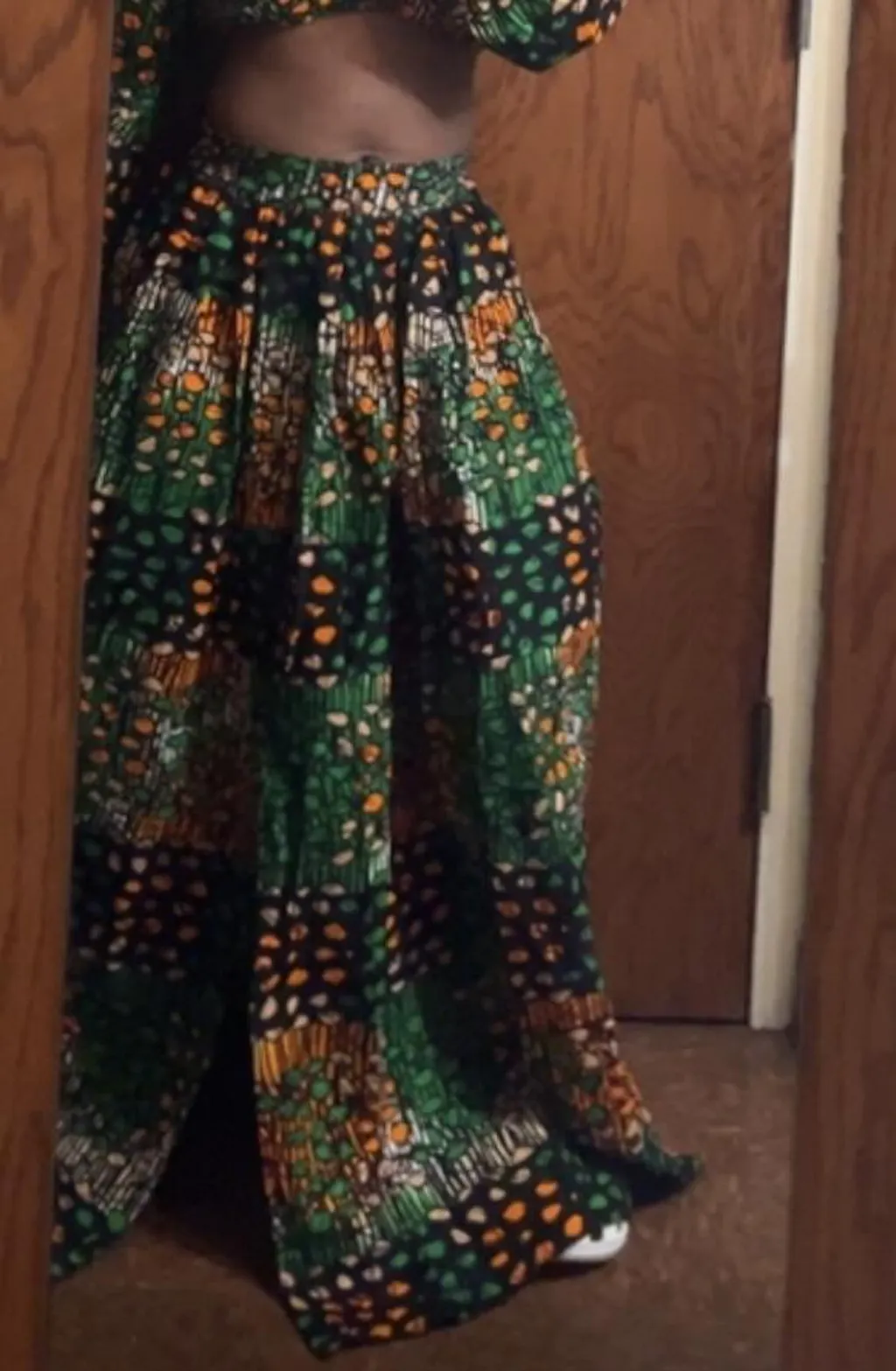 Vivo Zuri Cap Sleeved Maxi Dress - Orange Abstract Print