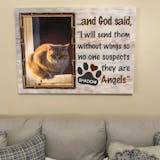 Cat Lover Gifts Custom Pet Photo Canvas Print God Said I Will Send Them Without Wings Ohcanvas