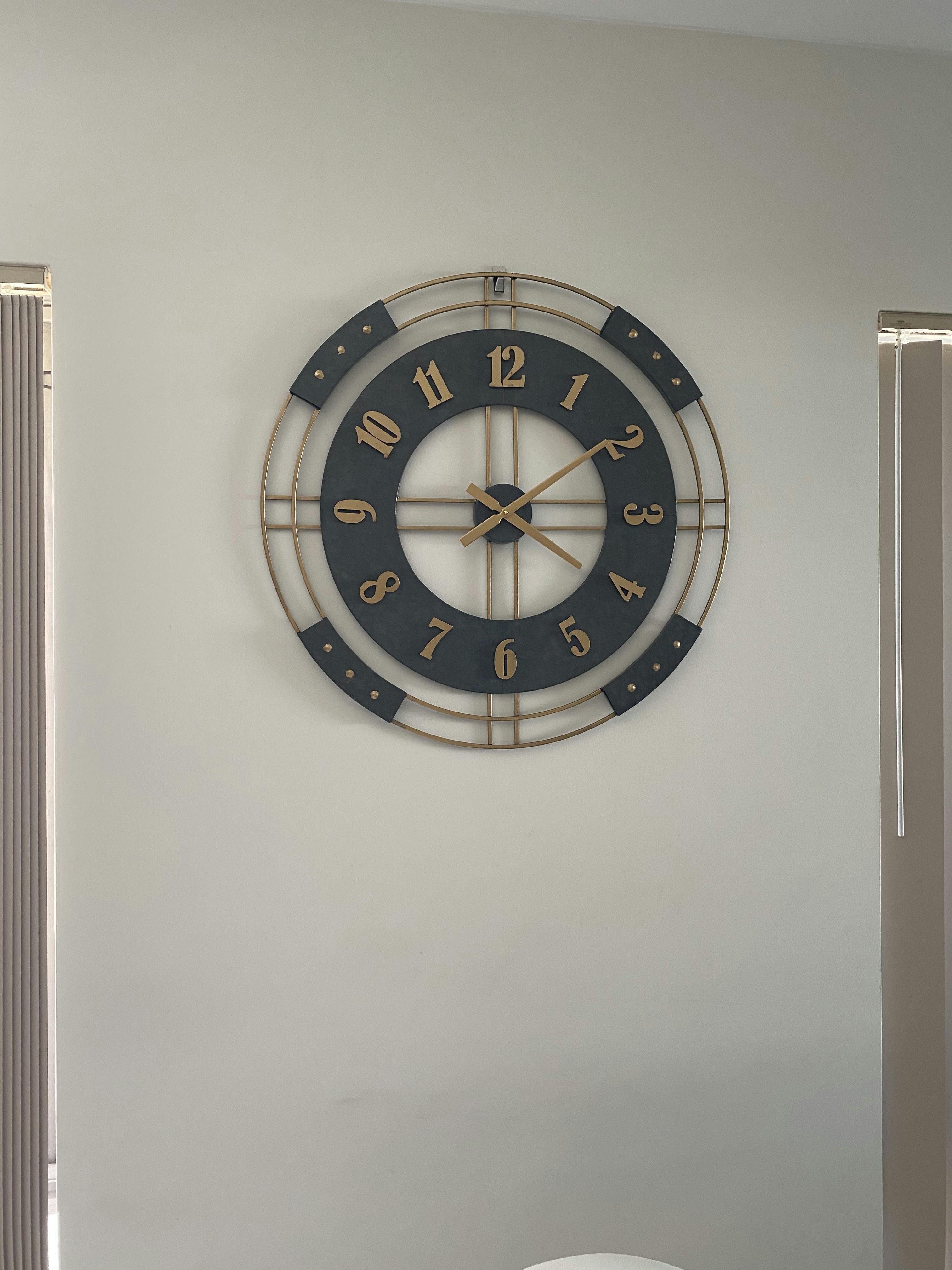 80cm NEW Athos Bold Metal Wall Clock 
