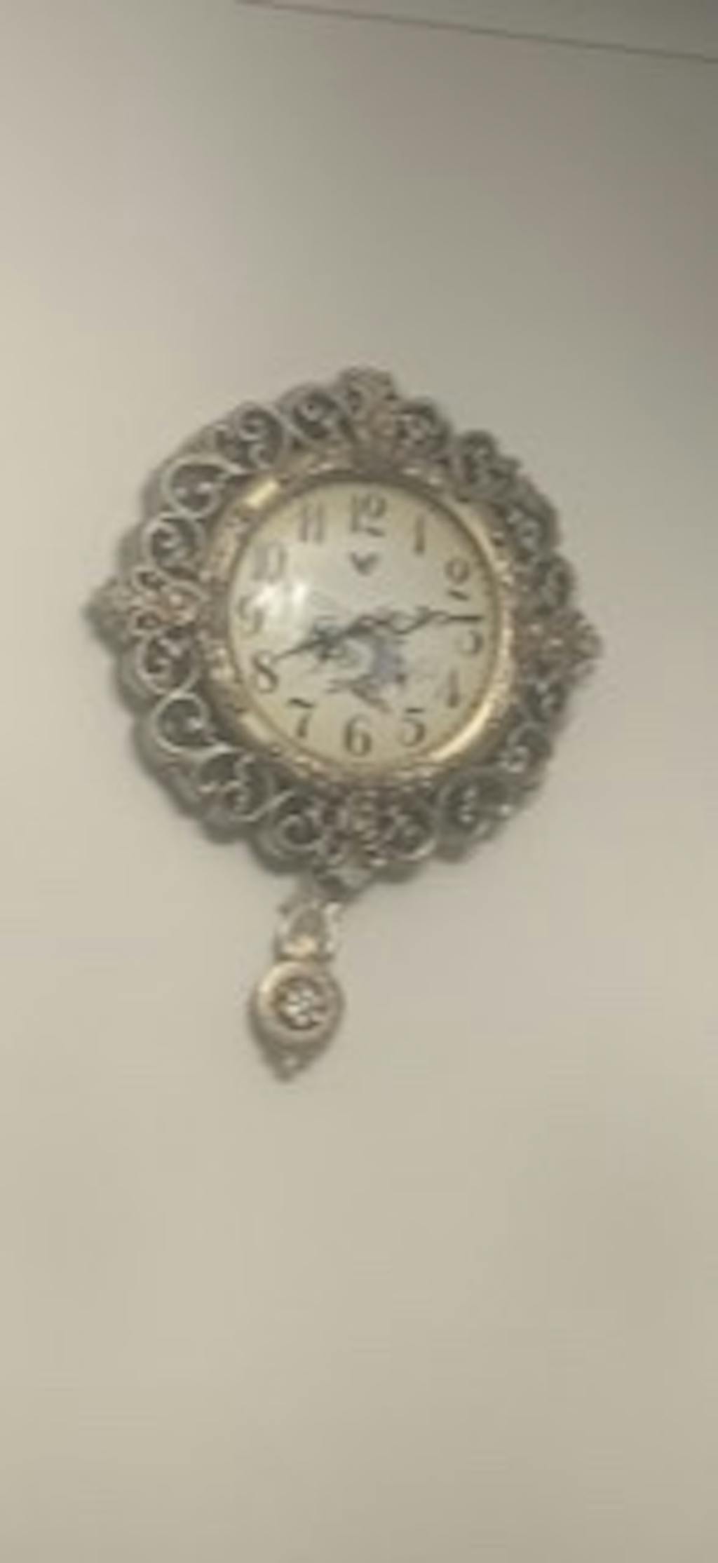 Buy Bernice Pendulum Wall Clock Silver 42cm Online Oh Clocks