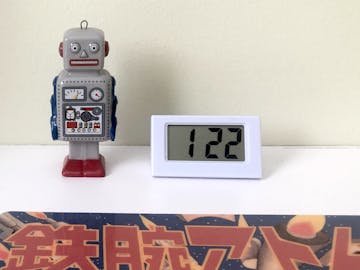 Checkmate Barker Mini Travel Digital Desk Clock, White, 6cm