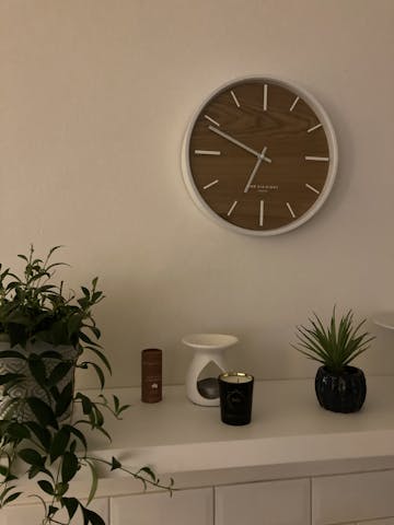 One Six Eight London Willow Wooden Wall Clock, White, 30cm