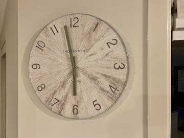 Thomas Kent Wharf Wall Clock, Pickled Oak, 38cm