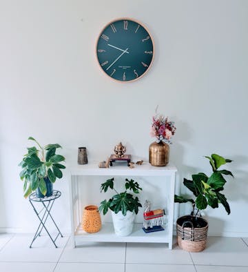 One Six Eight London Callum Wooden Wall Clock, Petrol Blue, 53cm