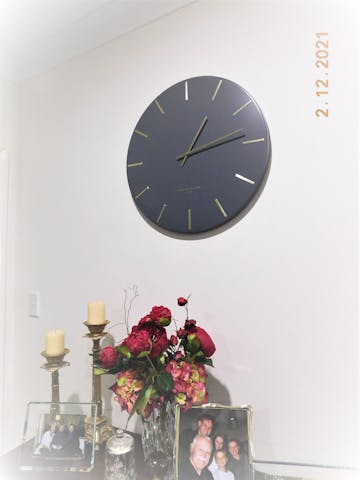 One Six Eight London Luca Wall Clock, Charcoal Grey, 60cm
