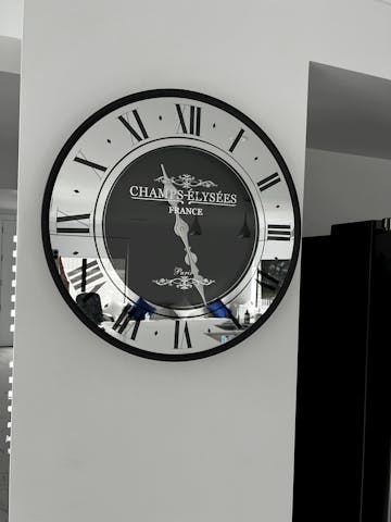 Champ Elysees Mirrored Roman Wall Clock, 59cm