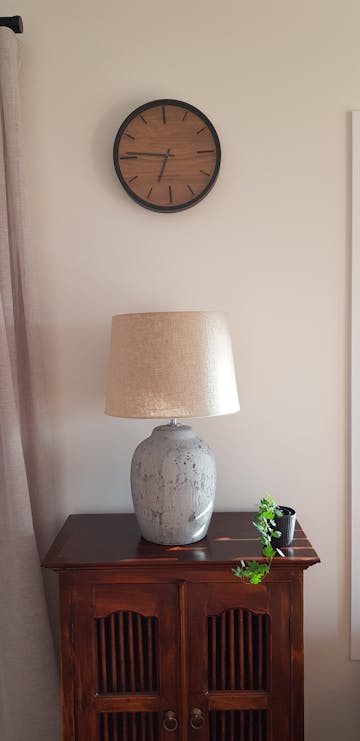 One Six Eight London Willow Wooden Wall Clock, Charcoal Grey, 30cm