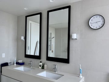 Clocksicle Black Silent Wood Wall Clock, Black Rim, 26cm