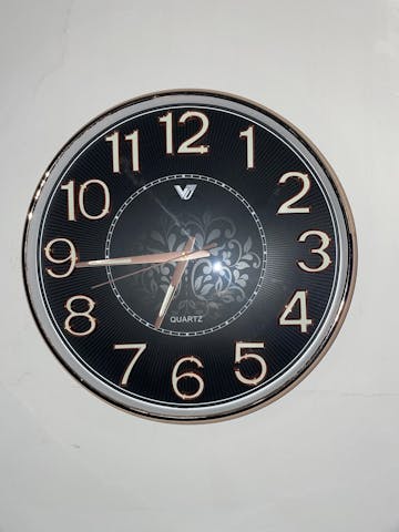 Leopold Luminous and 3D Numbers Wall Clock, Black, 38cm