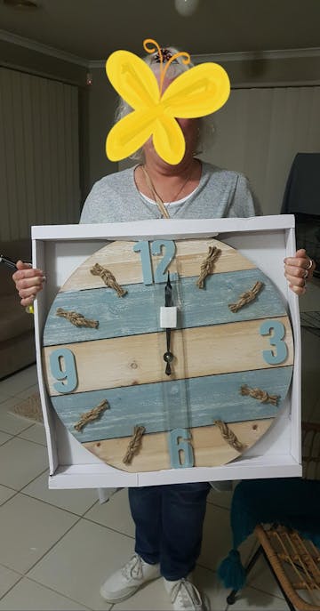 Patterson Shabby Marine Timber Panel Wall Clock, 60cm