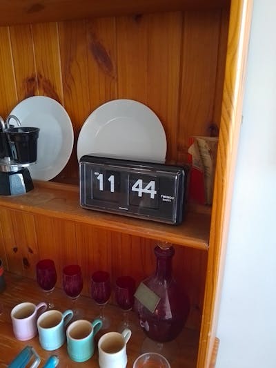 Jadco Wylie Compact Digital Flip Card Wall & Desk Clock, Black, 20cm