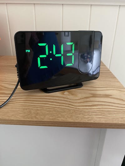 Adras Projector FM Radio USB Charging Digital Alarm Clock, Green, 15cm