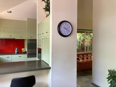 Ningaloo Waterproof Outdoor Thermo Hygro Wall Clock, Matte Black, 38cm