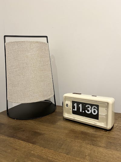 Jadco Flip Card Rotating Dial Alarm Wall & Desk Clock, Beige, 20cm