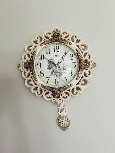 Brynna Pendulum Wall Clock, Cream, 42cm