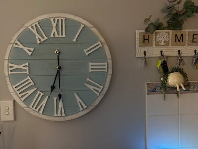 Toki Belle Ocean Blue Wooden Boards Wall Clock, 60cm