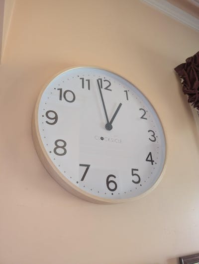 Clocksicle Silent Wood Wall Clock, Black, 50cm
