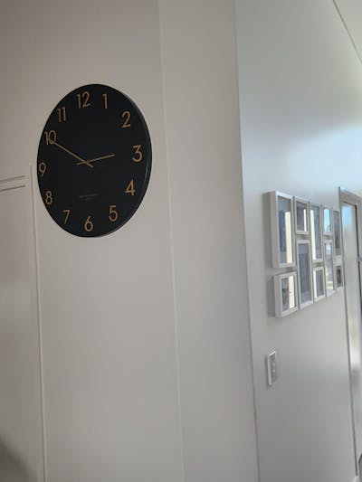 One Six Eight London Katelyn Wall Clock, Charcoal Grey, 60cm