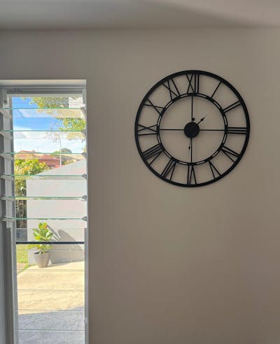 Kingston Metal Skeleton Floating Roman Wall Clock, Black, 70cm