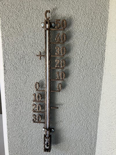 TFA Tyson Outdoor Weatherproof Metal Thermometer, Antique Copper, 41cm