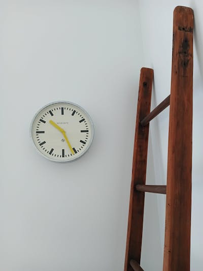 Newgate Luggage Wall Clock, Galvanised Yellow Hands, 30cm