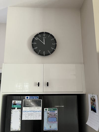 Seiko Leeton Wall Clock, Black, 31cm