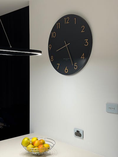 One Six Eight London Katelyn Wall Clock, Charcoal Grey, 60cm