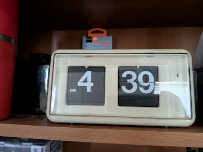 Jadco Wylie Compact Digital Flip Card Wall & Desk Clock, Beige, 20cm