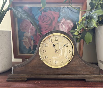 Seiko Folger Wooden Chiming Mantel Clock, 40cm