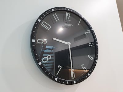 Seiko Leeton Wall Clock, Black, 31cm