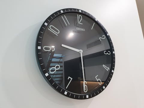 Seiko Leeton Wall Clock, Black, 31cm