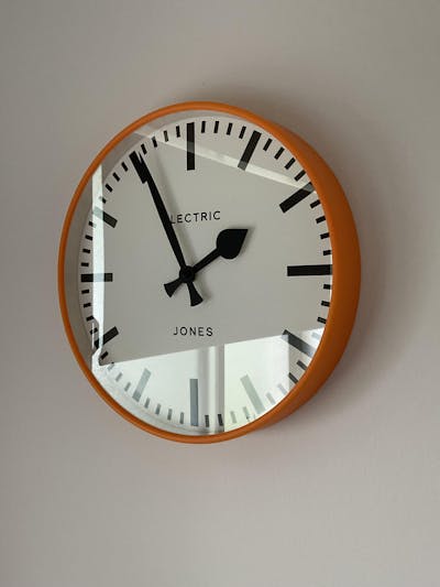 Jones Tiger Railway Wall Clock, Orange, 30cm