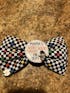 Personalized black checkered bow