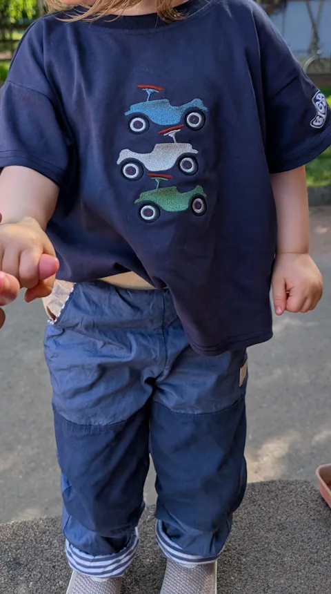 Mitwachsende Kinderhose ganzjährig | Bio-Popeline | Unifarben