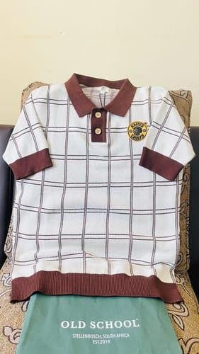 Kaizer Chiefs SS Check Knitted Jersey-Ivory – Old School