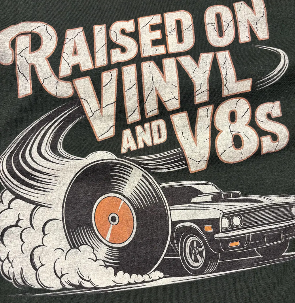 "Raised on Vinyl and V8s" Vintage T-Shirt